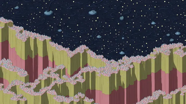 Crystal Cliffs At Midnight